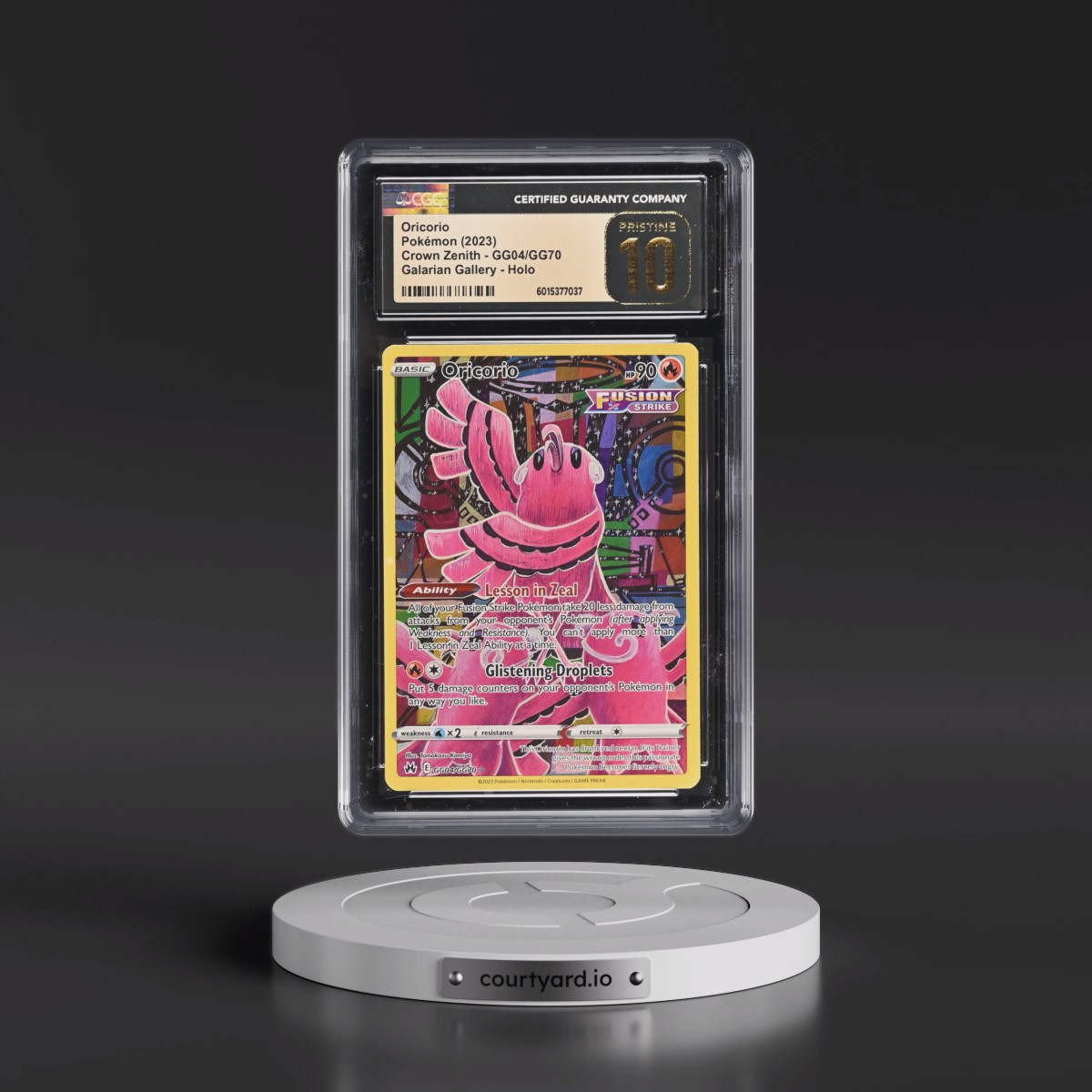 2023 Crown Zenith #GG04/GG70 Oricorio - Galarian Gallery Holo (CGC 10 PRISTINE)