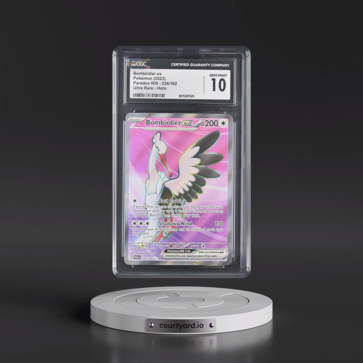 2023 Paradox Rift - PAR EN #234/182 Bombirdier ex - Ultra Rare Holo (CGC 10 GEM MINT)