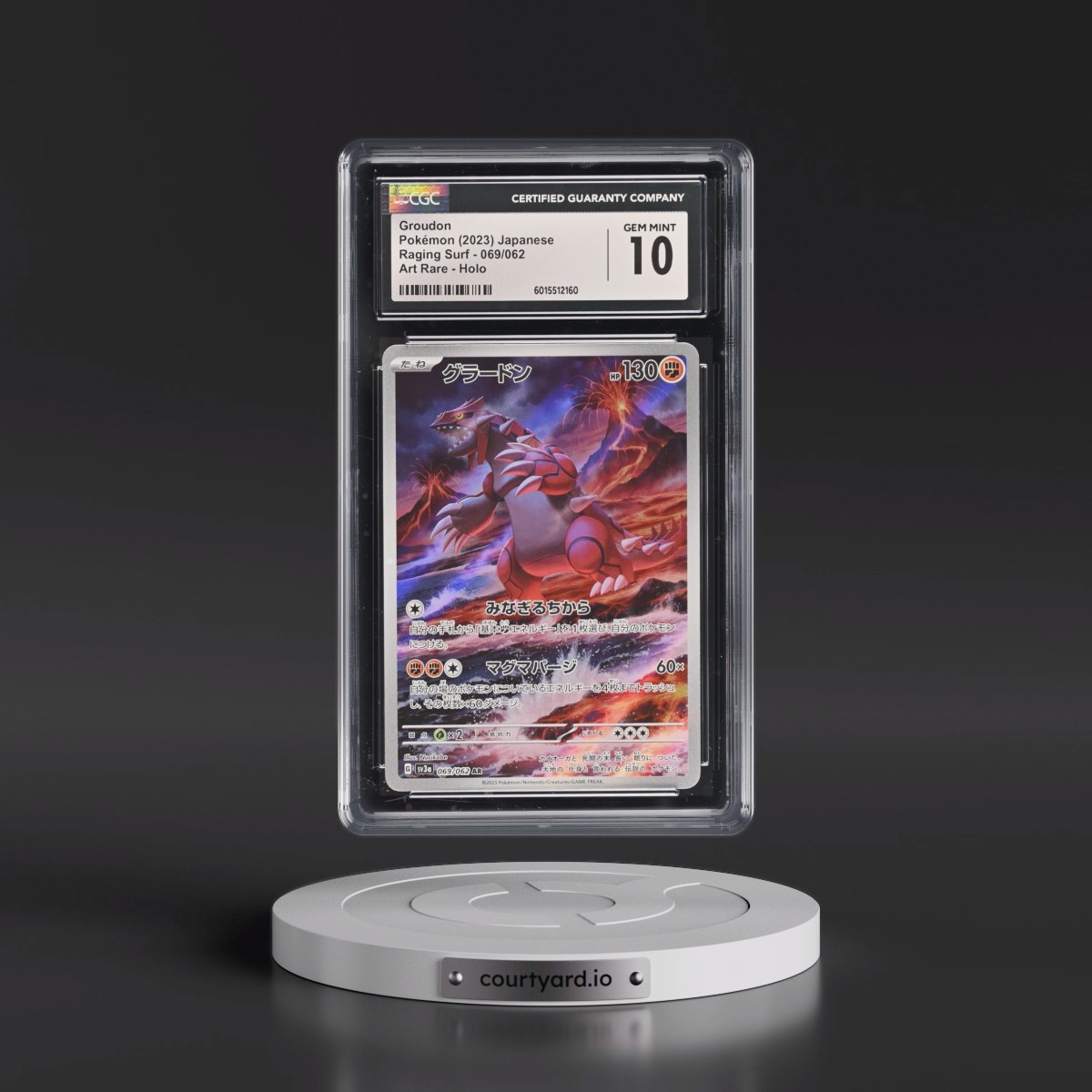 2023 Raging Surf #069/062 Groudon - Art Rare Holo (CGC 10 GEM MINT)