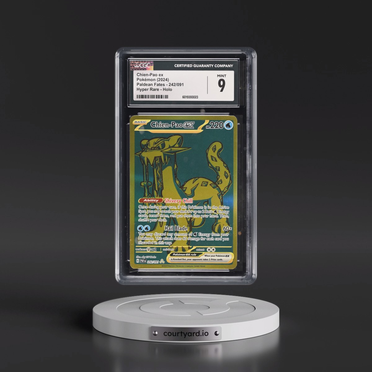 2024 Paldean Fates - PAF EN #242/091 Chien-Pao ex - Hyper Rare Holo (CGC 9 MINT)