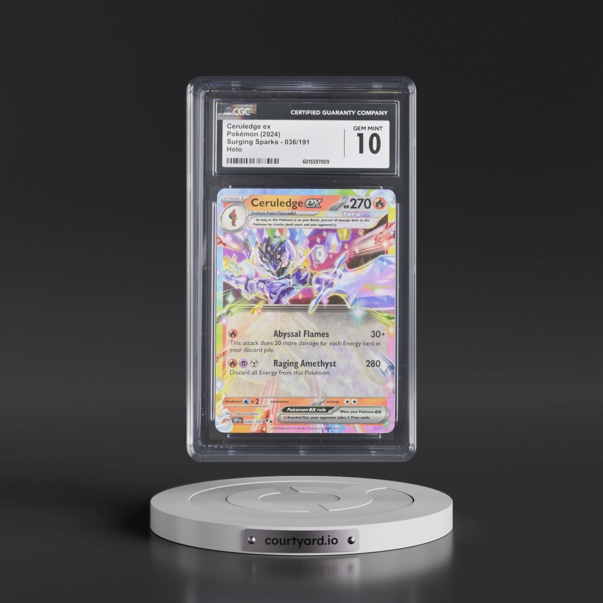 2024 Surging Sparks - SSP EN #036/191 Ceruledge ex - Holo (CGC 10 GEM MINT)