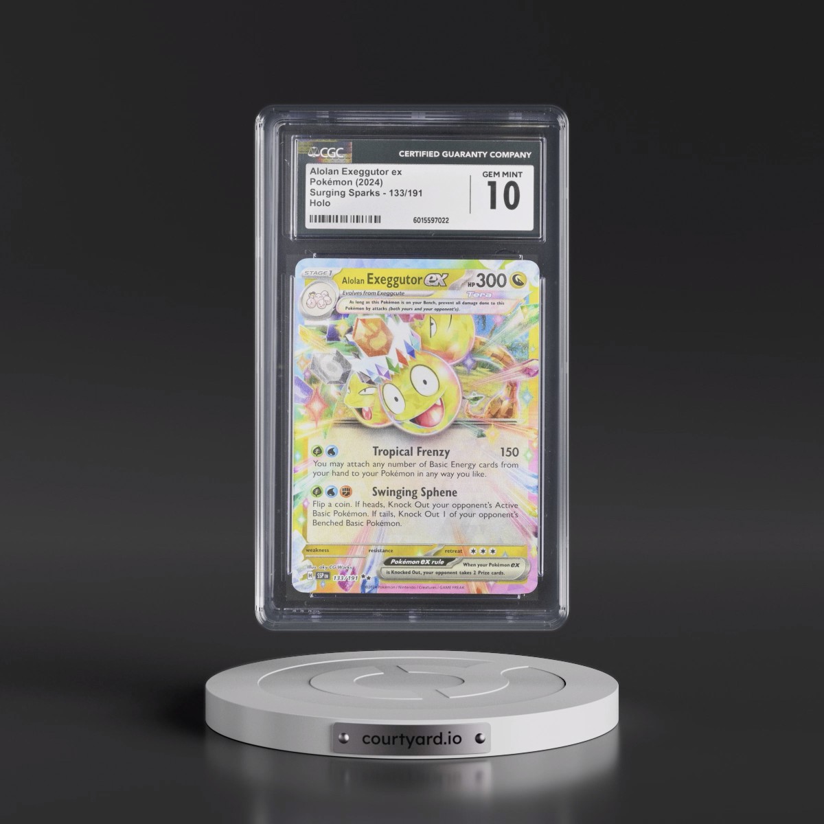 2024 Surging Sparks - SSP EN #133/191 Alolan Exeggutor ex - Holo (CGC 10 GEM MINT)
