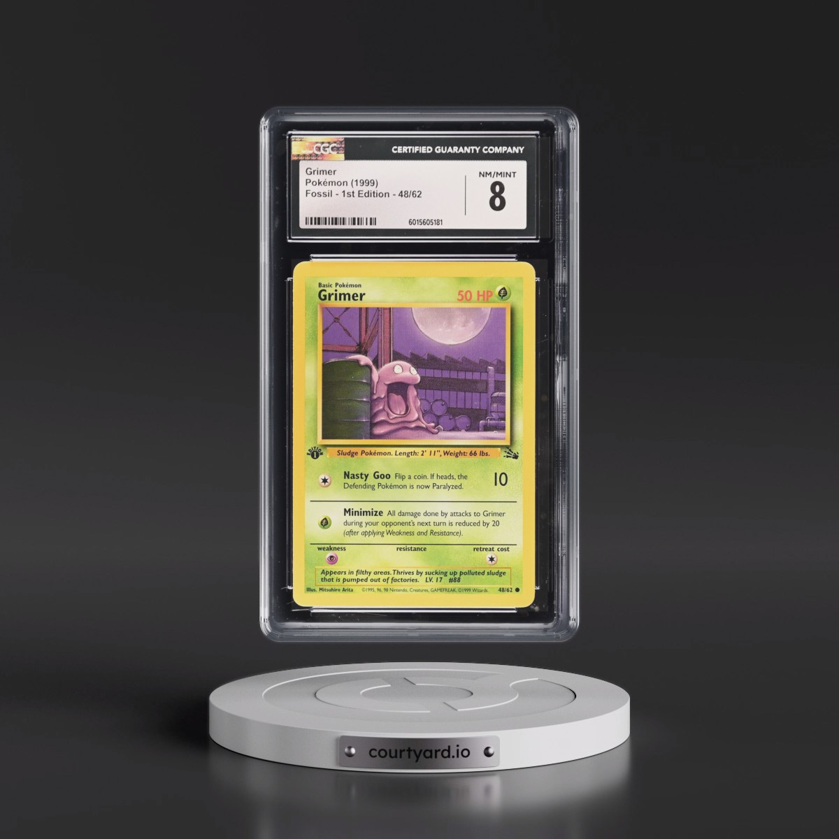 1999 Fossil #48/62 Grimer - 1st Edition 1st Edition (CGC 8 NM-MT)