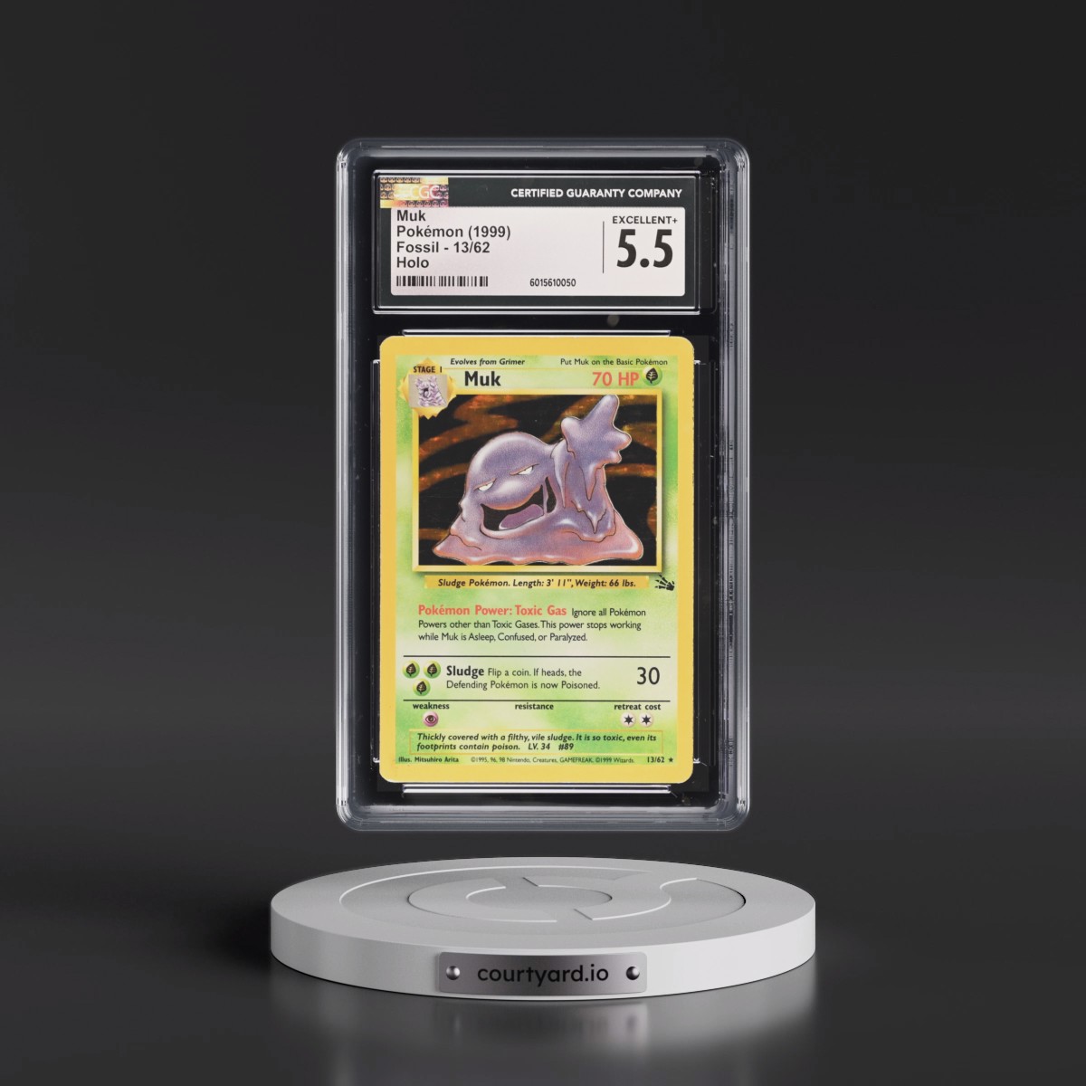 1999 Fossil #13/62 Muk - Galaxy Star Holo (CGC 5.5 EX+)