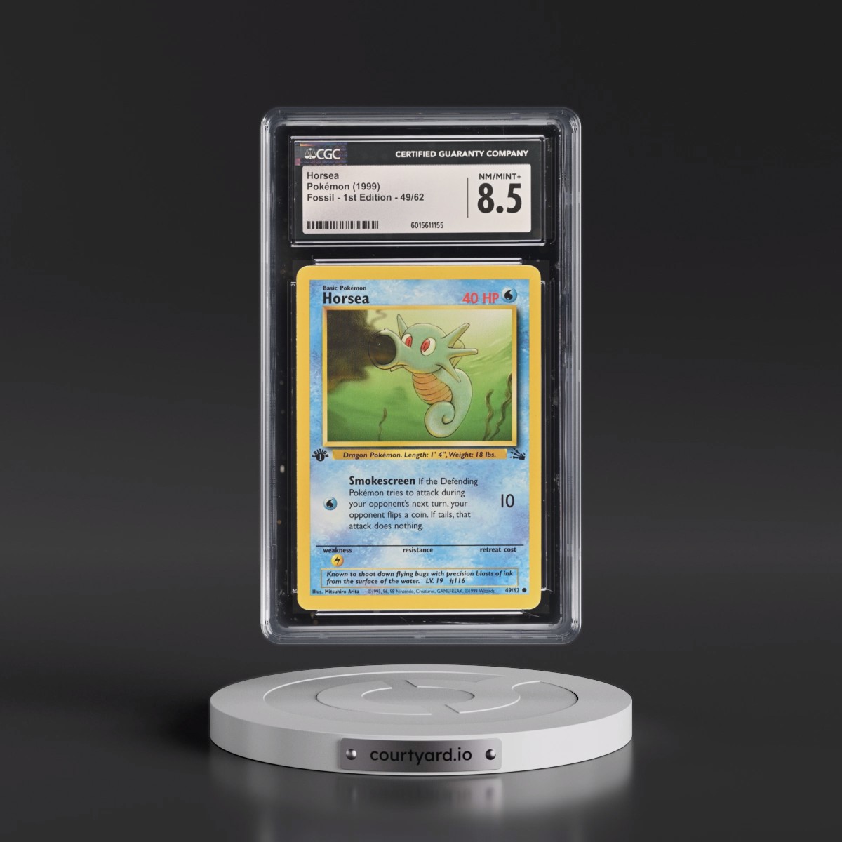 1999 Fossil Horsea - 1st Edition #49/62 CGC 8.5