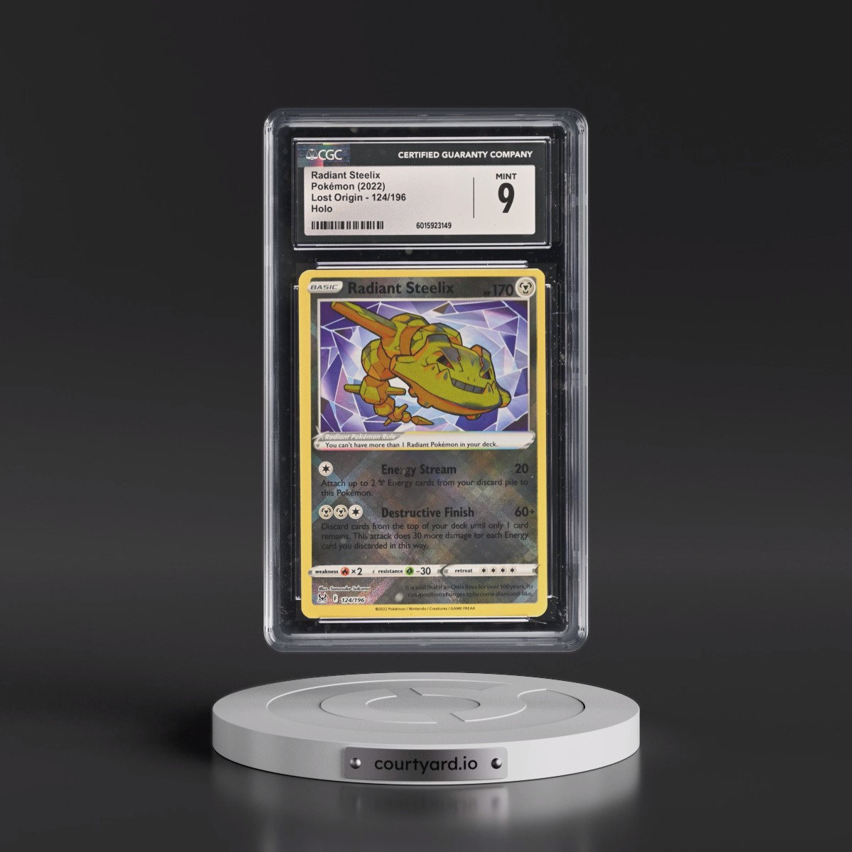 2022 Lost Origin #124/196 Radiant Steelix - Holo (CGC 9 MINT)
