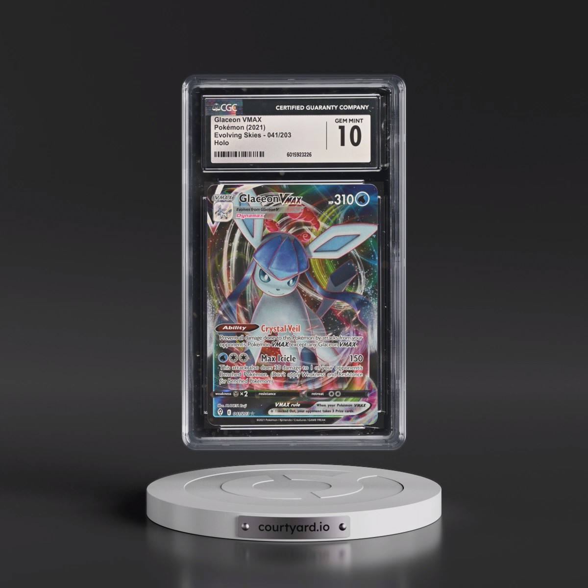 2021 Evolving Skies Glaceon VMAX - Holo #041/203 CGC 10
