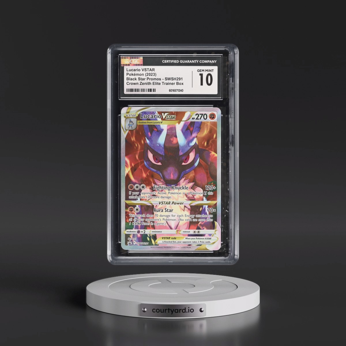 2017 Black Star Promos - Sword & Shield #SWSH291 Lucario VSTAR - Crown Zenith Elite Trainer Box (Holo) (CGC 10 GEM MINT)