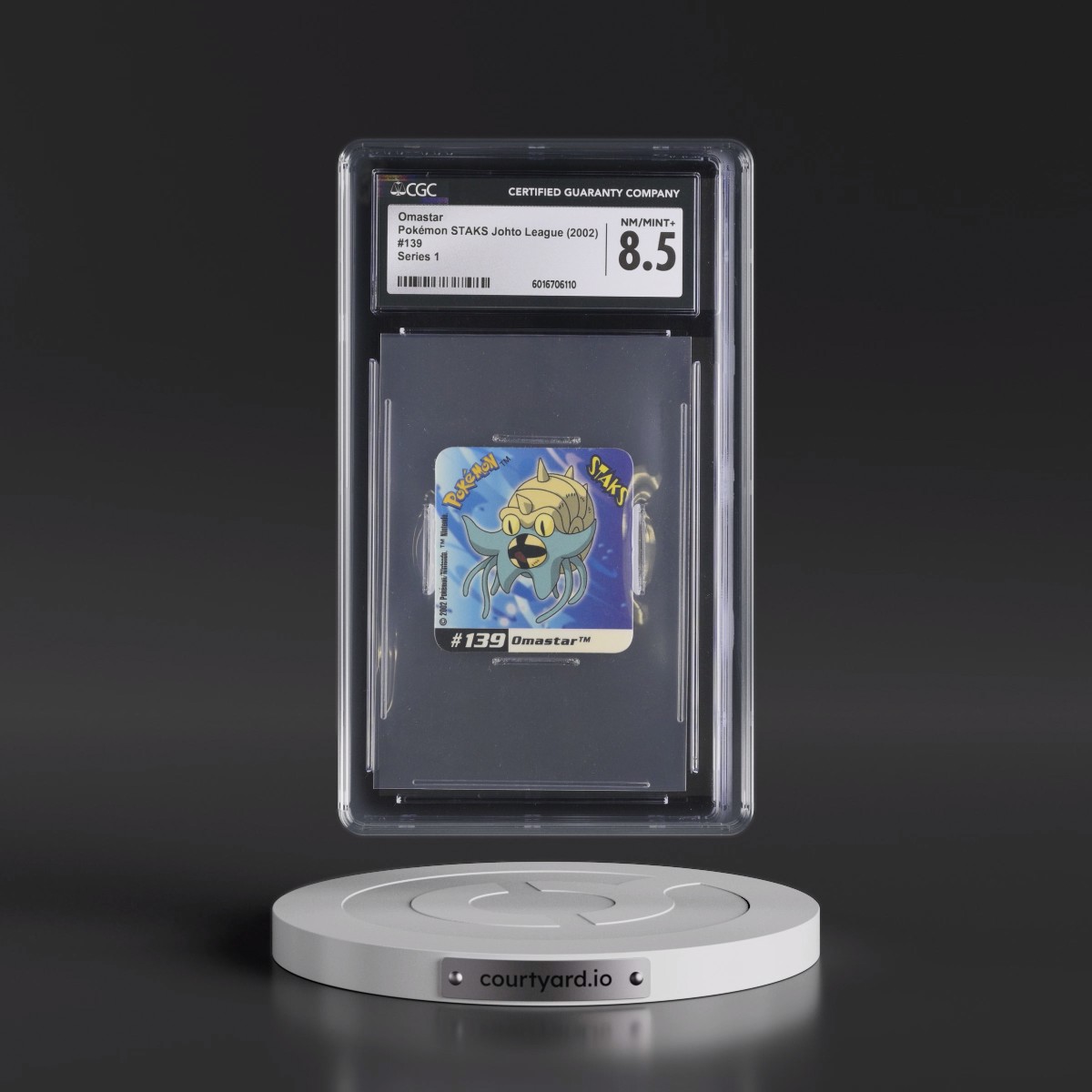 2002 Pokémon STAKS Johto League (Panini 2002) - English #139 Omastar - Series 1 (CGC 8.5 NM-MT+)