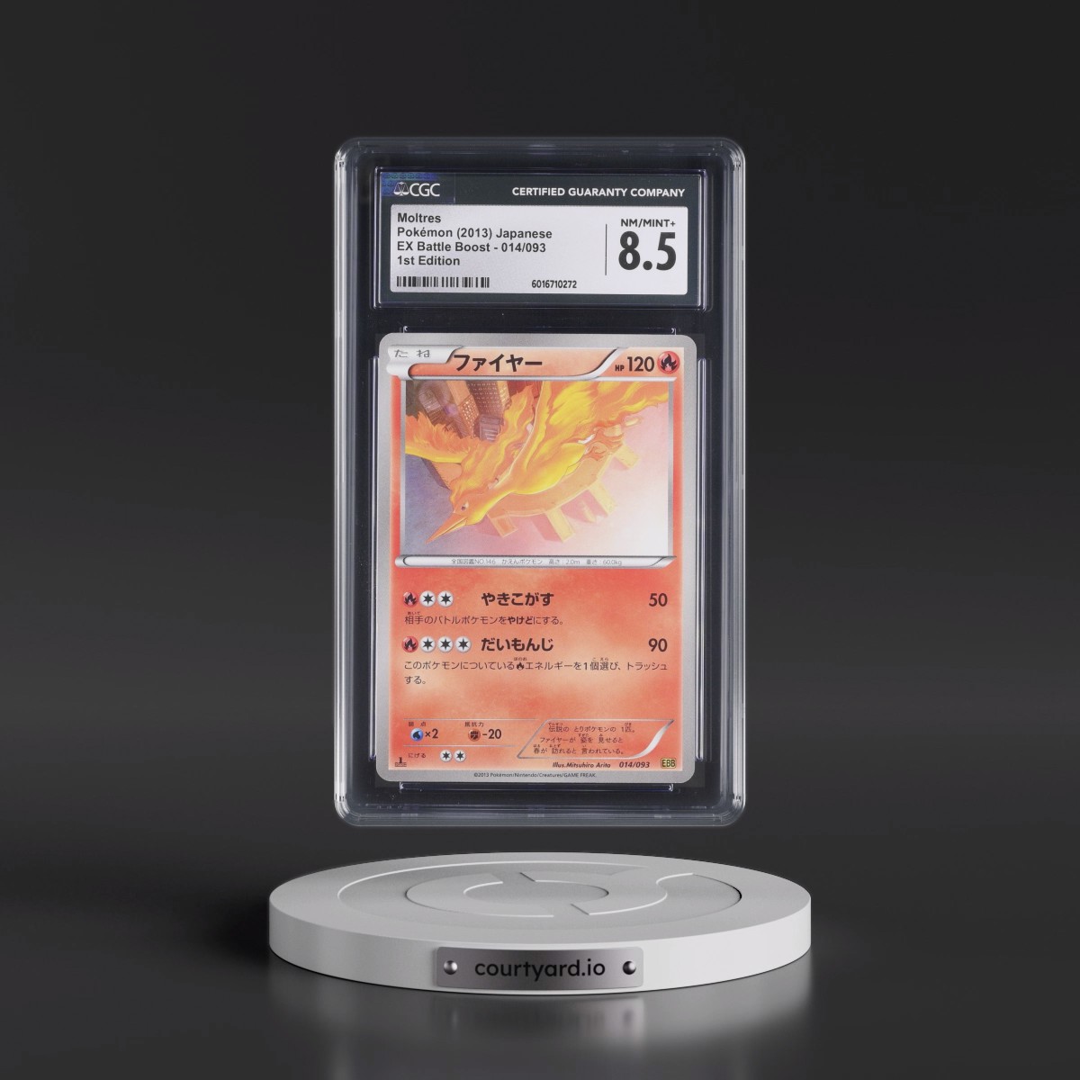 2013 EX Battle Boost #014/093 Moltres - 1st Edition (CGC 8.5 NM-MT+)