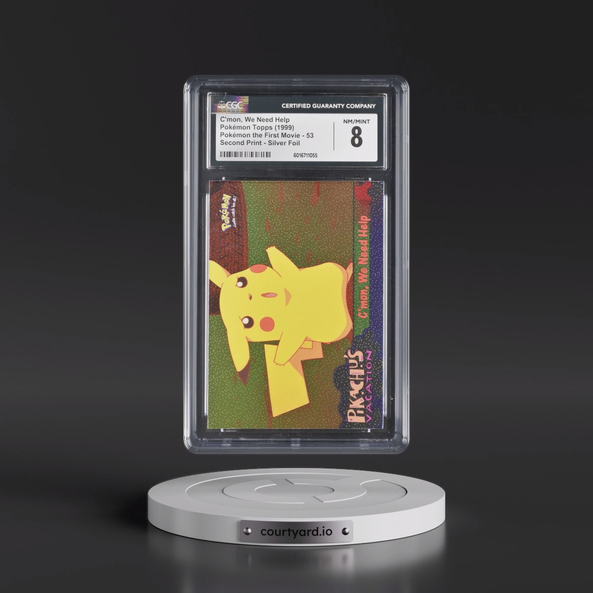 1999 Pokémon the First Movie #53 C'mon, We Need Help - Second Print (Black Topps Logo) Silver Foil (CGC 8 NM-MT)