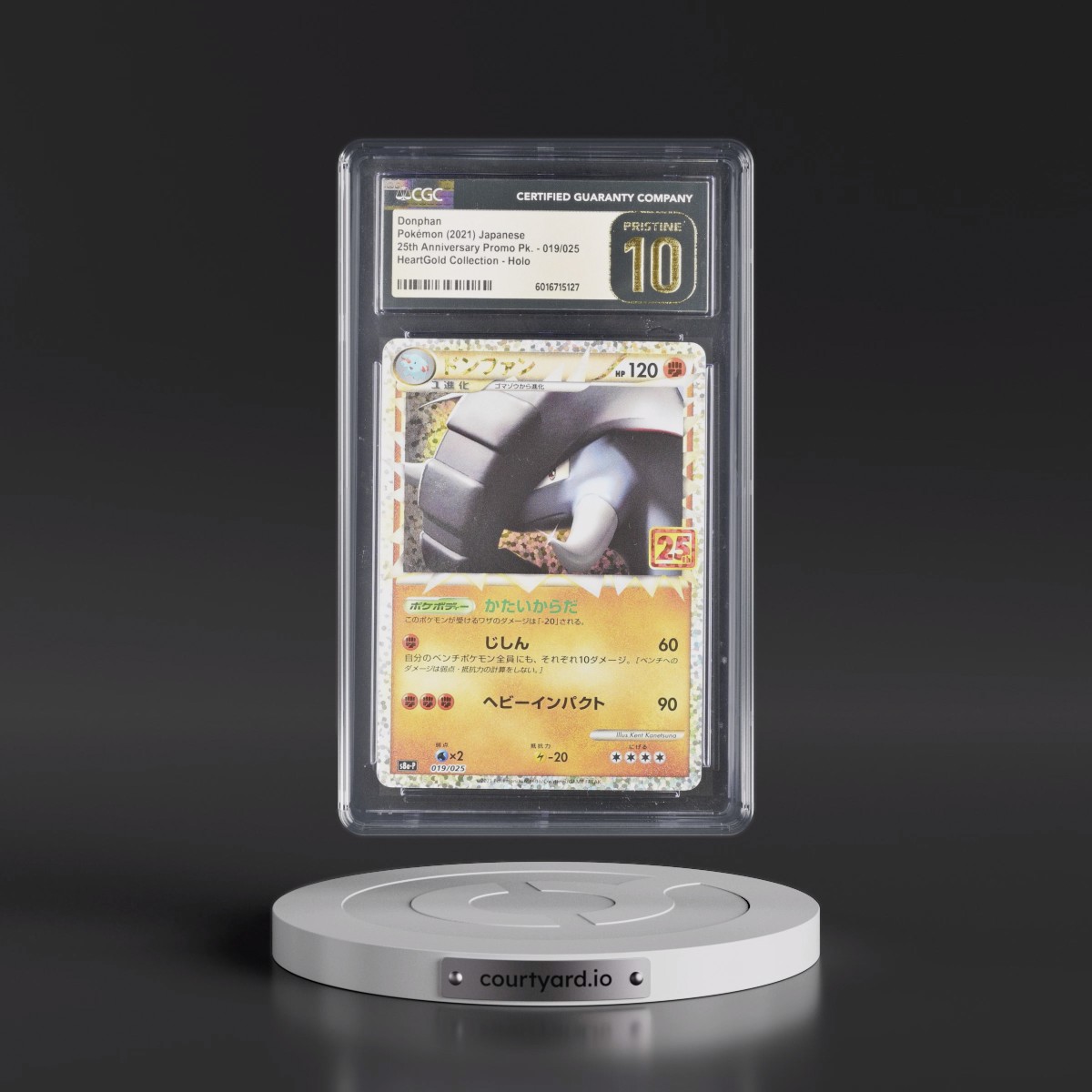 2021 25th Anniversary Promo Pack - S8a-P #019/025 Donphan - Holo HeartGold Collection (CGC 10 PRISTINE)