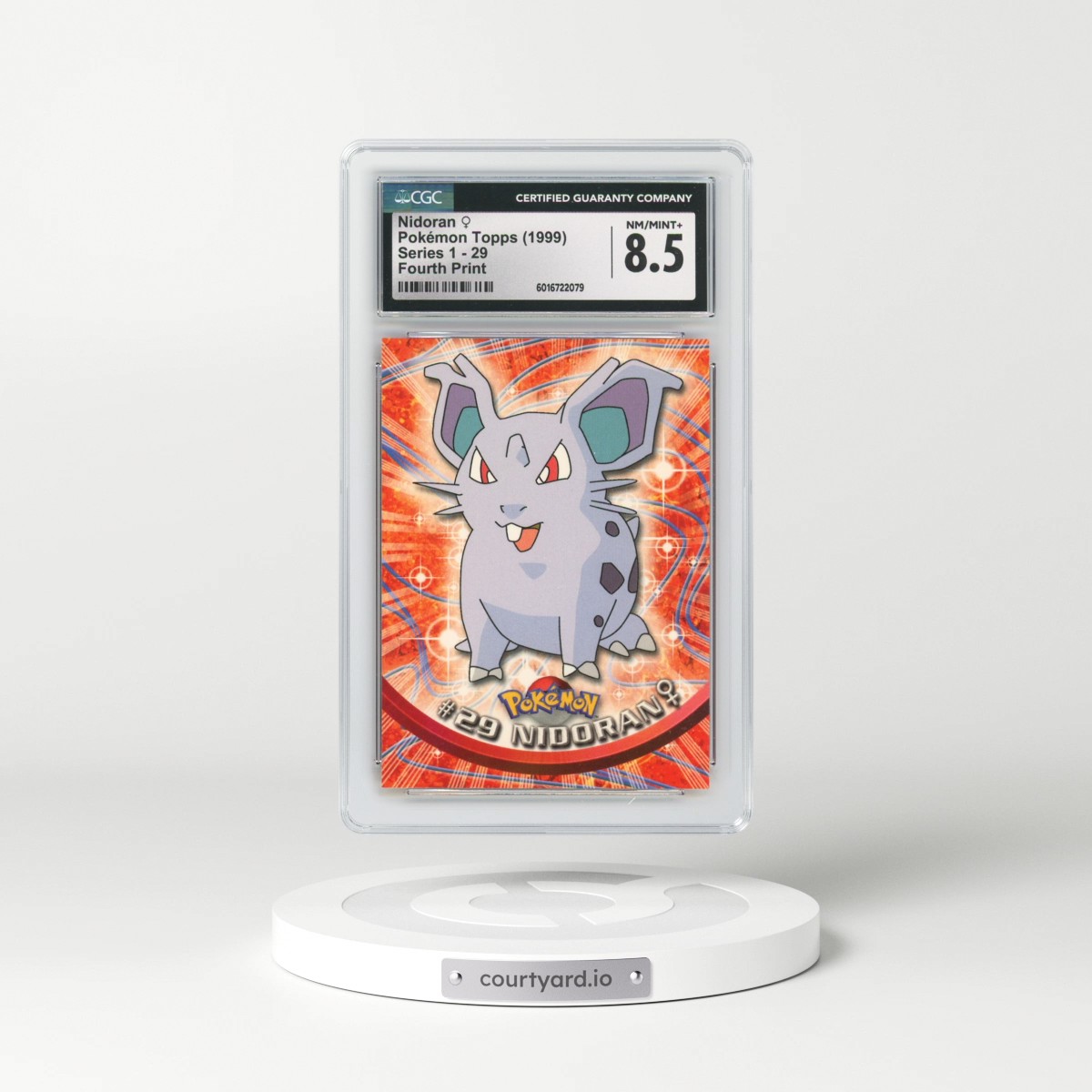 1999 Series 1 (Oval Nintendo Seal) #29 Nidoran â?? - Fourth Print (Red Logo) (CGC 8.5 NM-MT+)