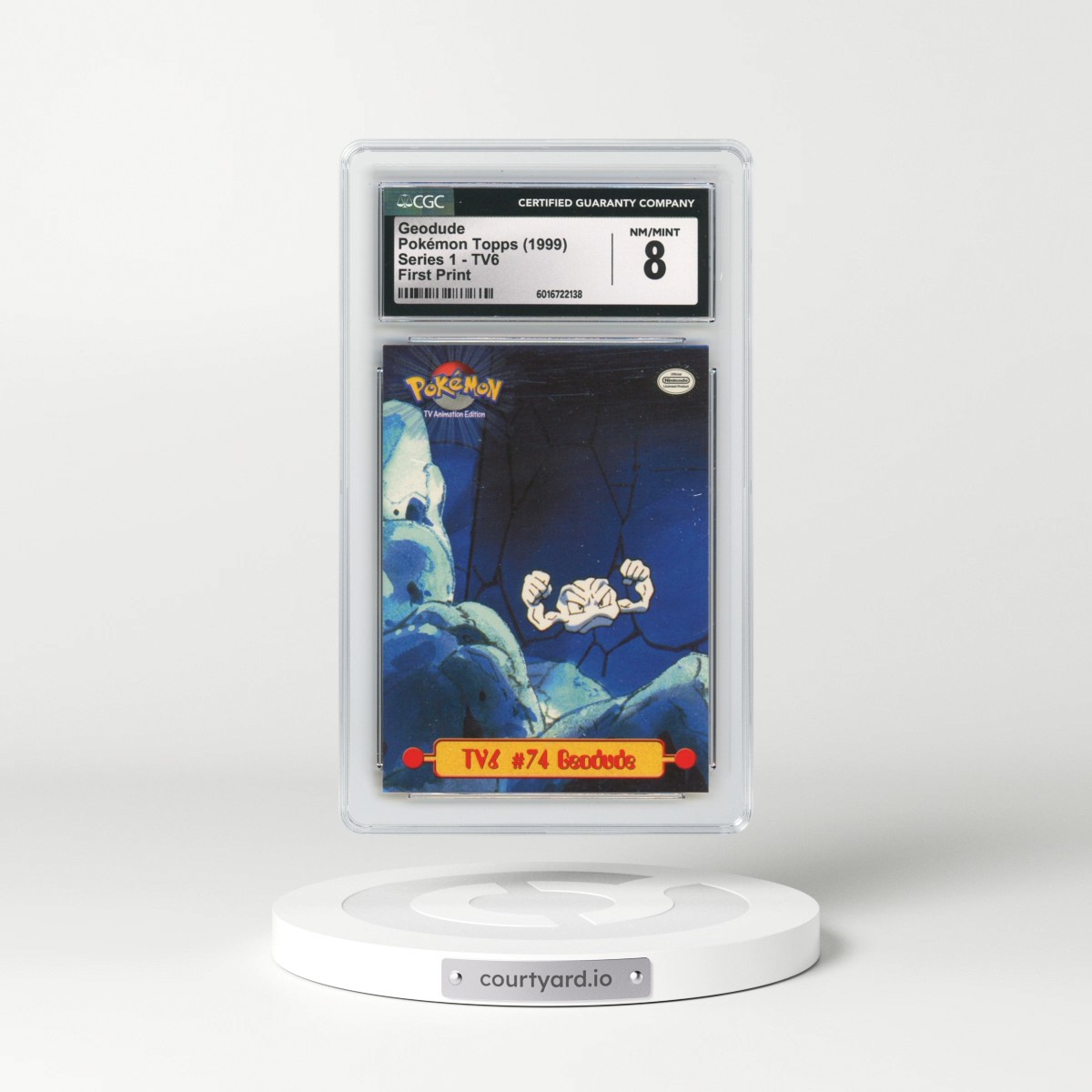 1999 Series 1 (Oval Nintendo Seal) #TV6 No.74 Geodude - First Print (Blue Topps Logo) (CGC 8 NM-MT)