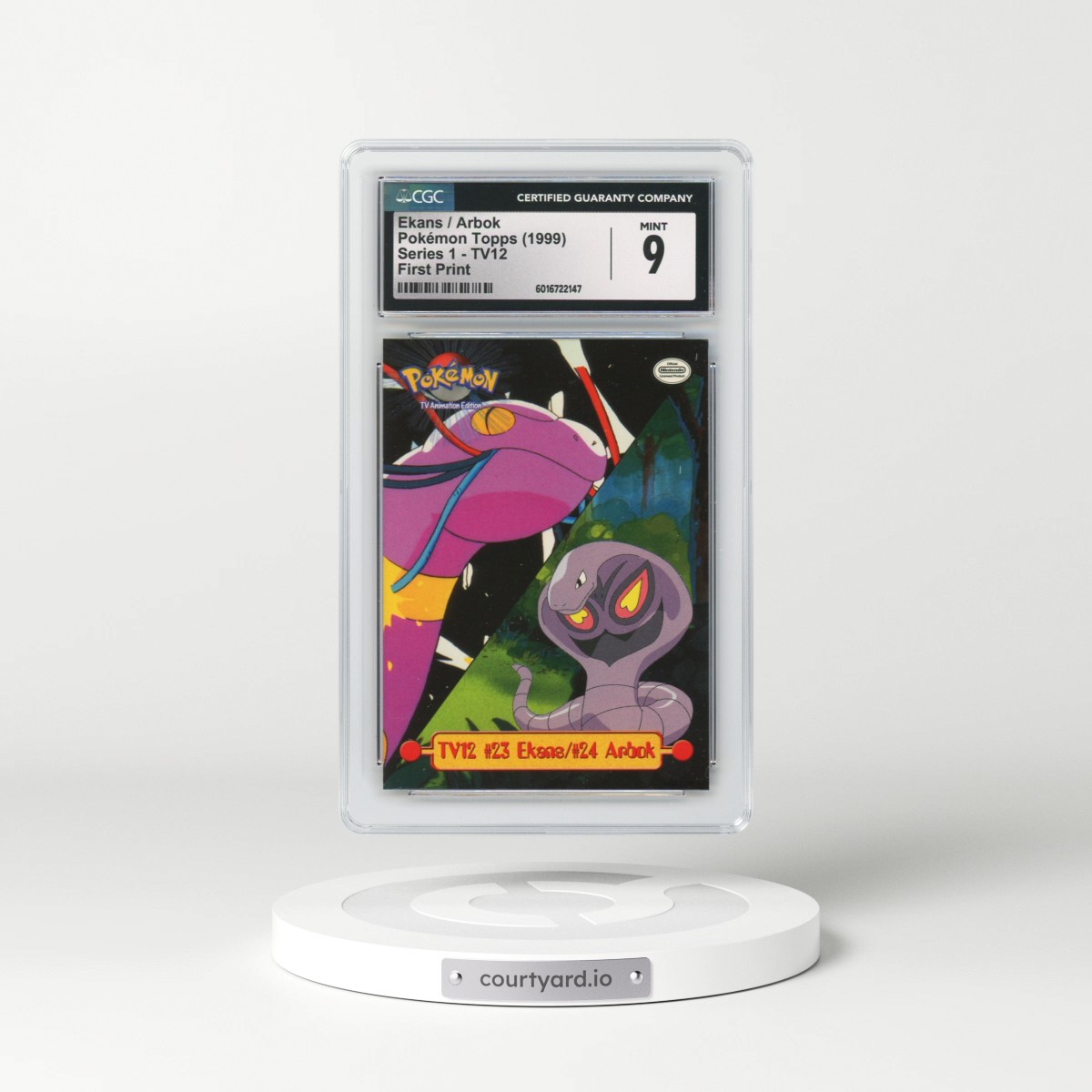 1999 Series 1 (Oval Nintendo Seal) #TV12 Ekans / Arbok - First Print (Blue Topps Logo) (CGC 9 MINT)