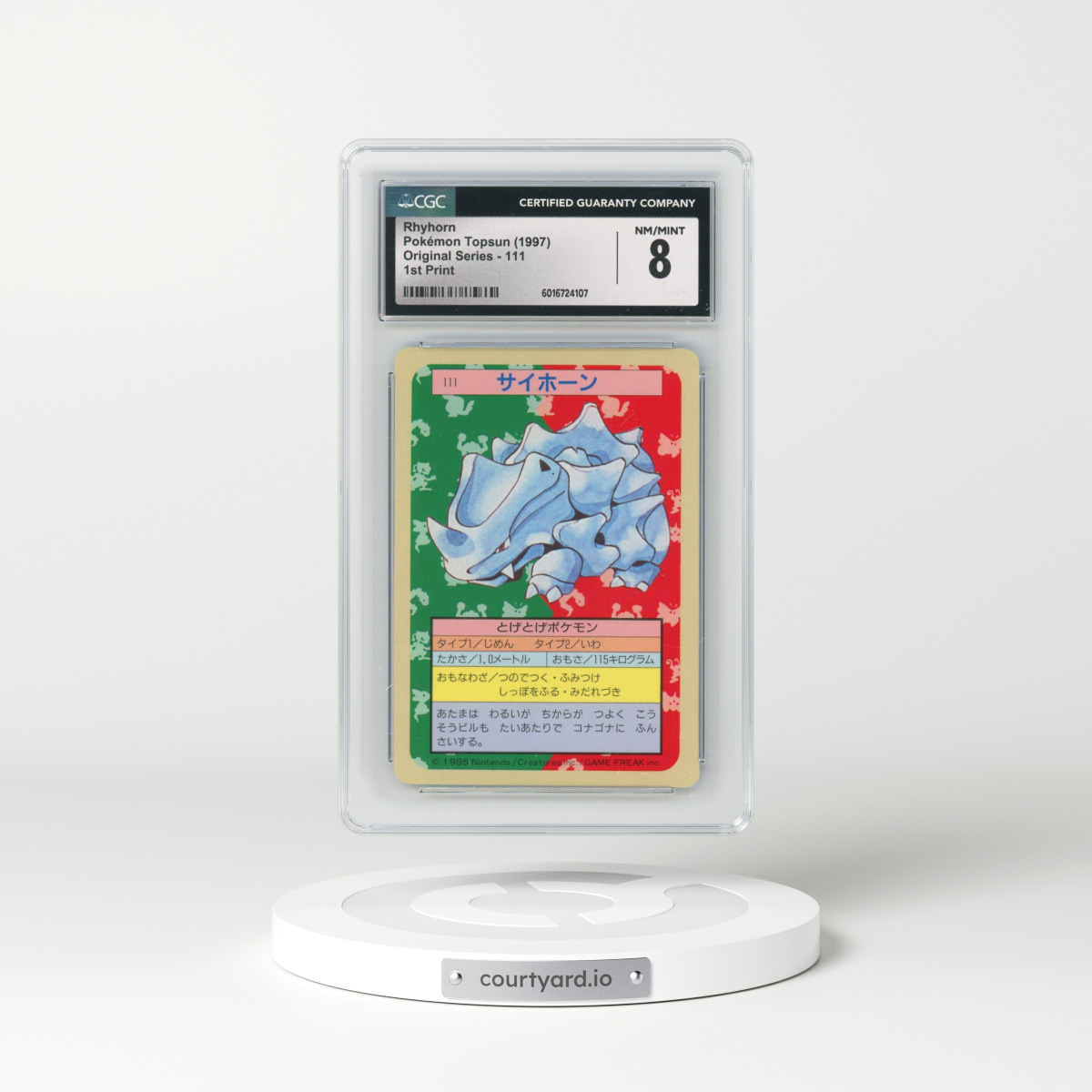 1997 (Only One Pokémon) Original Series #111 Rhyhorn - (Blue Back) 1st Print (CGC 8 NM-MT)