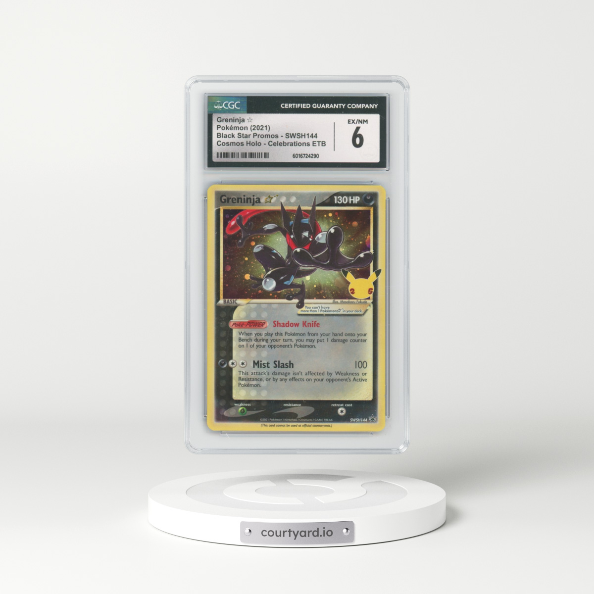 2017 Black Star Promos - Sword & Shield #SWSH144 Greninja ☆ - Cosmos Holo Celebrations ETB (CGC 6 EX-NM)
