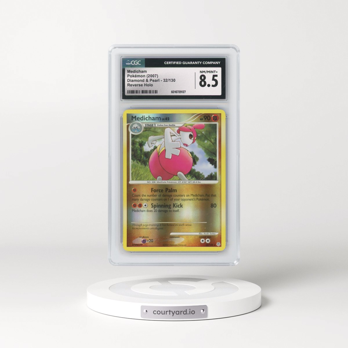 2007 Diamond & Pearl #32/130 Medicham - Reverse Holo (CGC 8.5 NM-MT+)