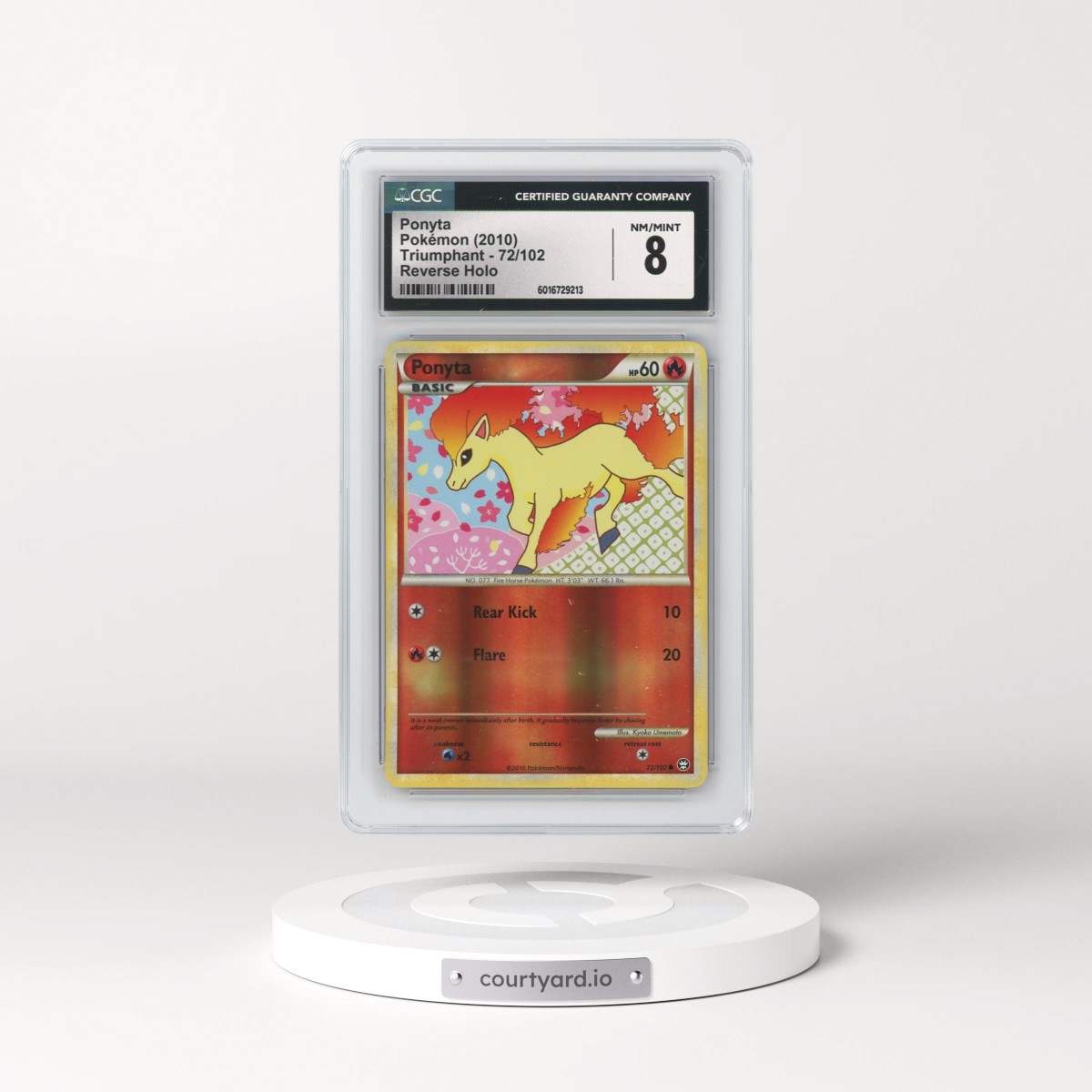 2010 Triumphant #72/102 Ponyta - Reverse Holo (CGC 8 NM-MT)
