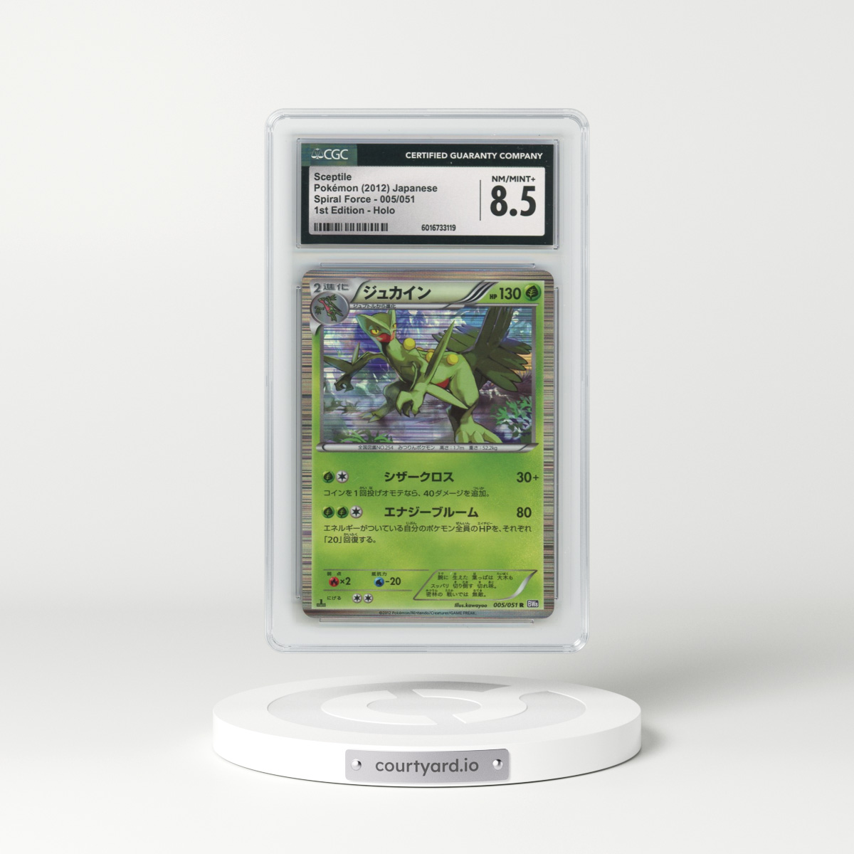 2012 Spiral Force - BW8 (Purple) #005/051 Sceptile - 1st Edition Holo (CGC 8.5 NM-MT+)