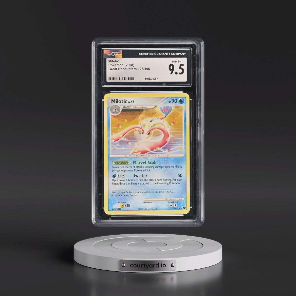 2008 Great Encounters #25/106 Milotic (CGC 9.5 MINT+)