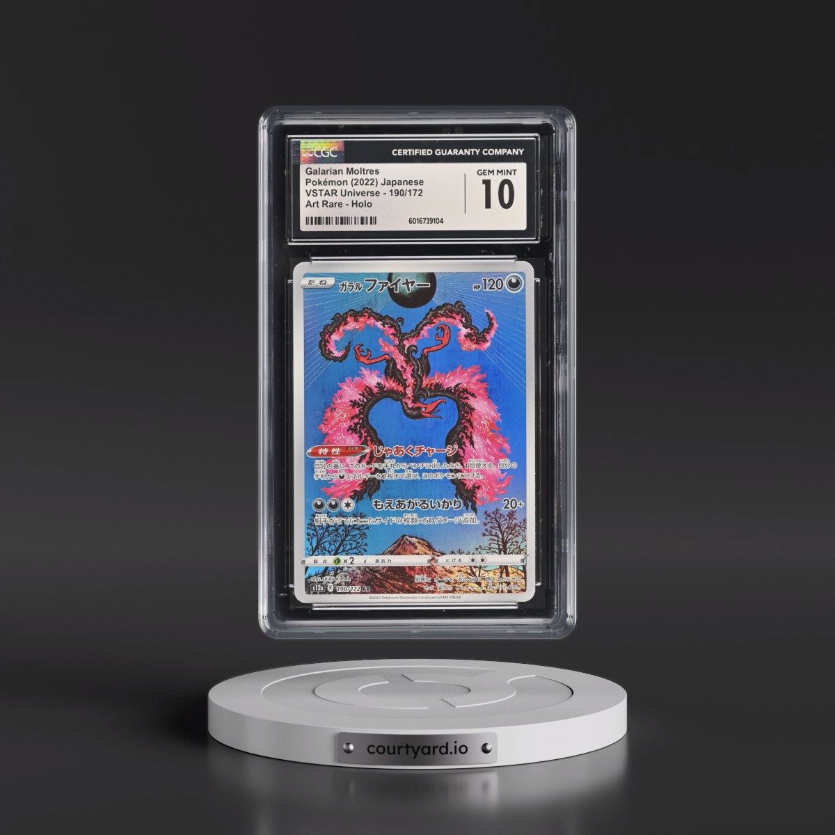 2022 VSTAR Universe #190/172 Galarian Moltres - Art Rare Holo (CGC 10 GEM MINT)