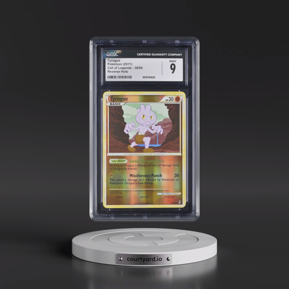 2011 Call of Legends #36/95 Tyrogue - Reverse Holo (CGC 9 MINT)