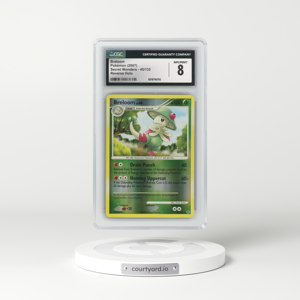 2007 Secret Wonders #45/132 Breloom - Reverse Holo (CGC 8 NM-MT)