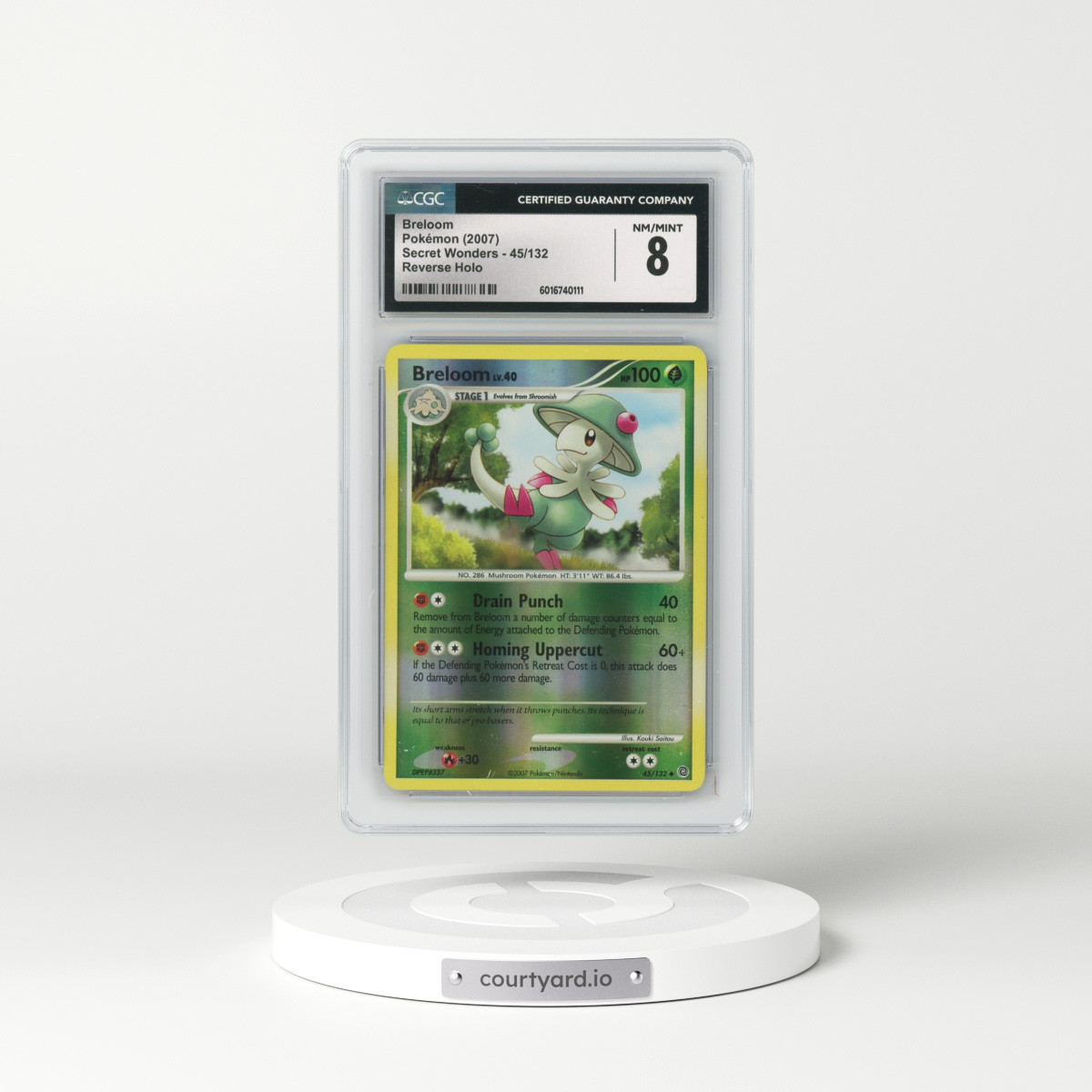 2007 Secret Wonders #45/132 Breloom - Reverse Holo (CGC 8 NM-MT)