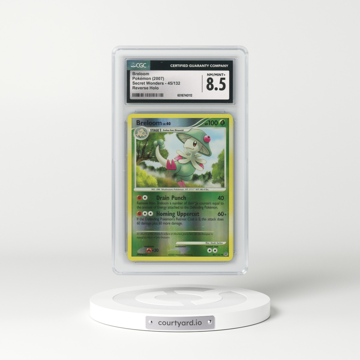 2007 Secret Wonders #45/132 Breloom - Reverse Holo (CGC 8.5 NM-MT+)