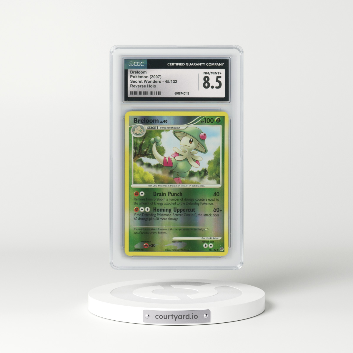2007 Secret Wonders #45/132 Breloom - Reverse Holo (CGC 8.5 NM-MT+)