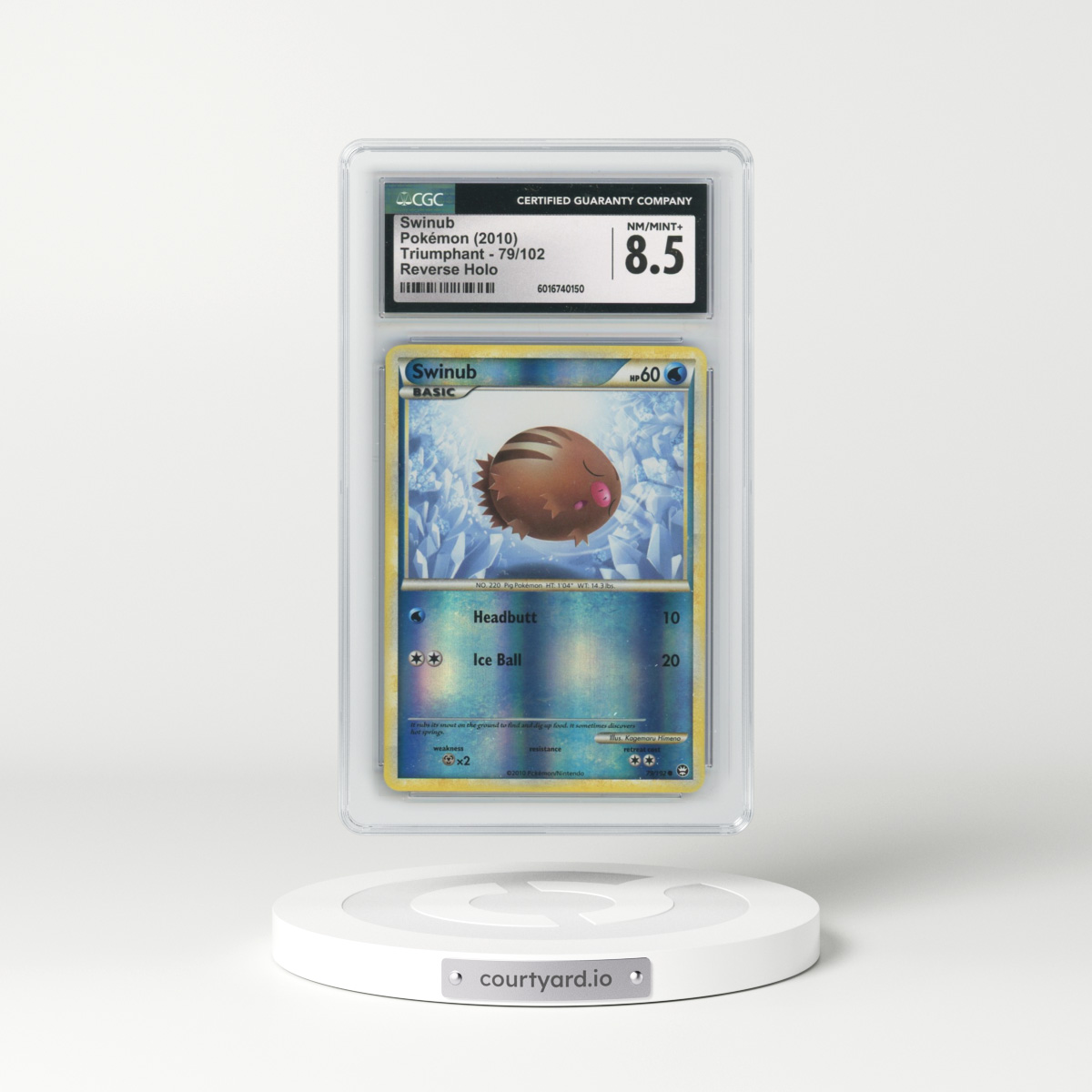 2010 Triumphant #79/102 Swinub - Reverse Holo (CGC 8.5 NM-MT+)