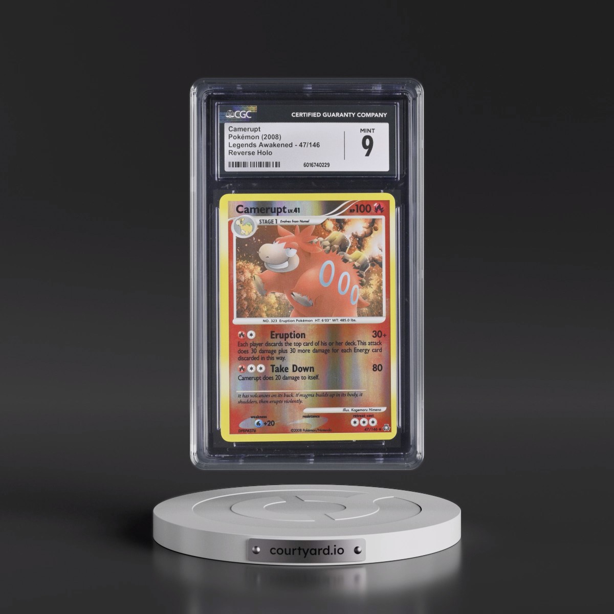 2008 Legends Awakened #47/146 Camerupt - Reverse Holo (CGC 9 MINT)