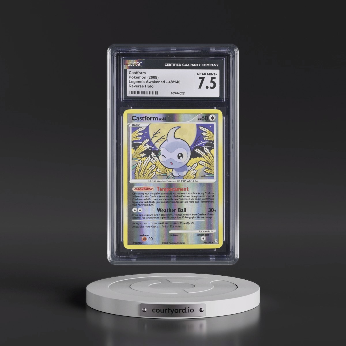 2008 Legends Awakened #48/146 Castform - Reverse Holo (CGC 7.5 NM+)