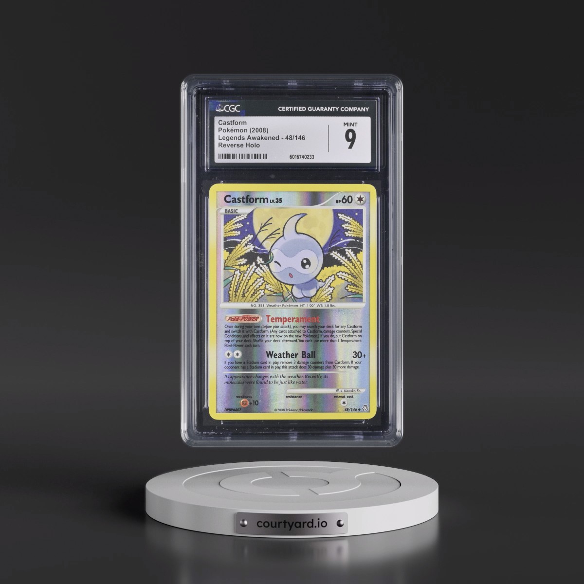 2008 Legends Awakened #48/146 Castform - Reverse Holo (CGC 9 MINT)