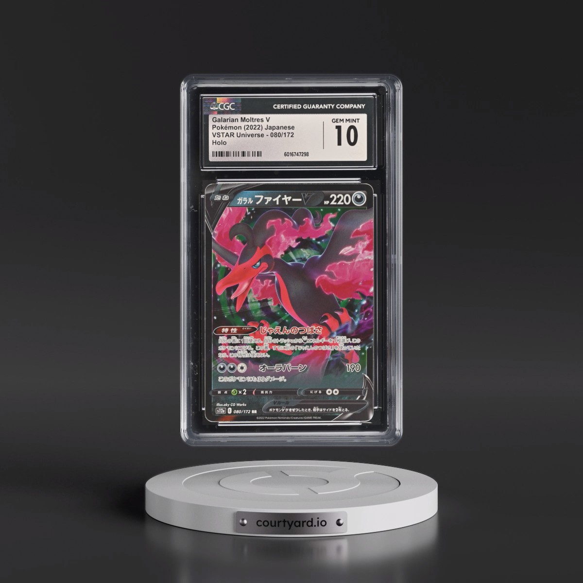 2022 VSTAR Universe #080/172 Galarian Moltres V - Holo (CGC 10 GEM MINT)