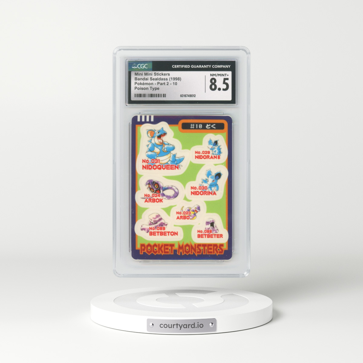 1998 Pokémon - Part 2 #10 Mini Mini Stickers - Poison Type (CGC 8.5 NM-MT+)