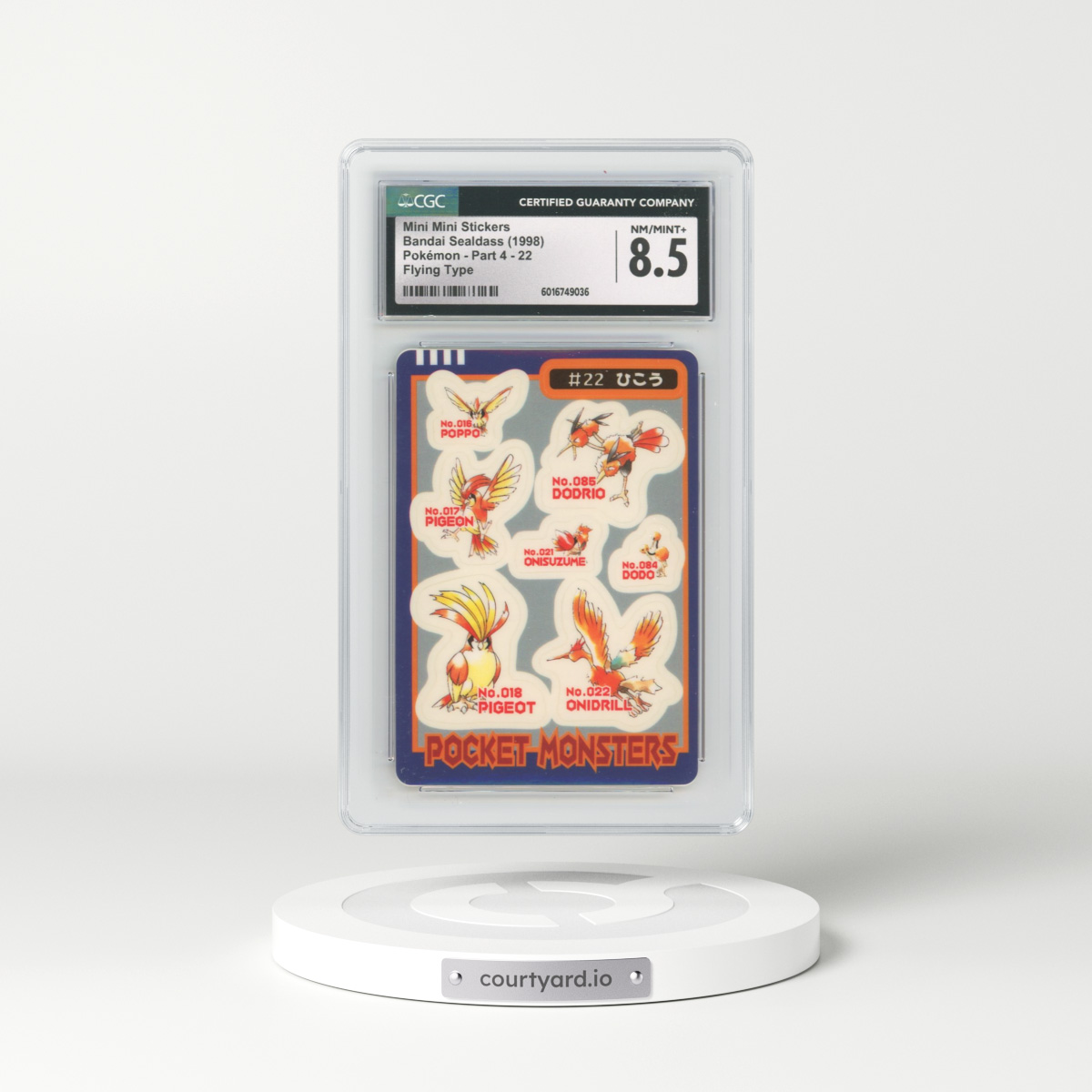 1998 Pokémon - Part 4 #22 Mini Mini Stickers - Flying Type (CGC 8.5 NM-MT+)