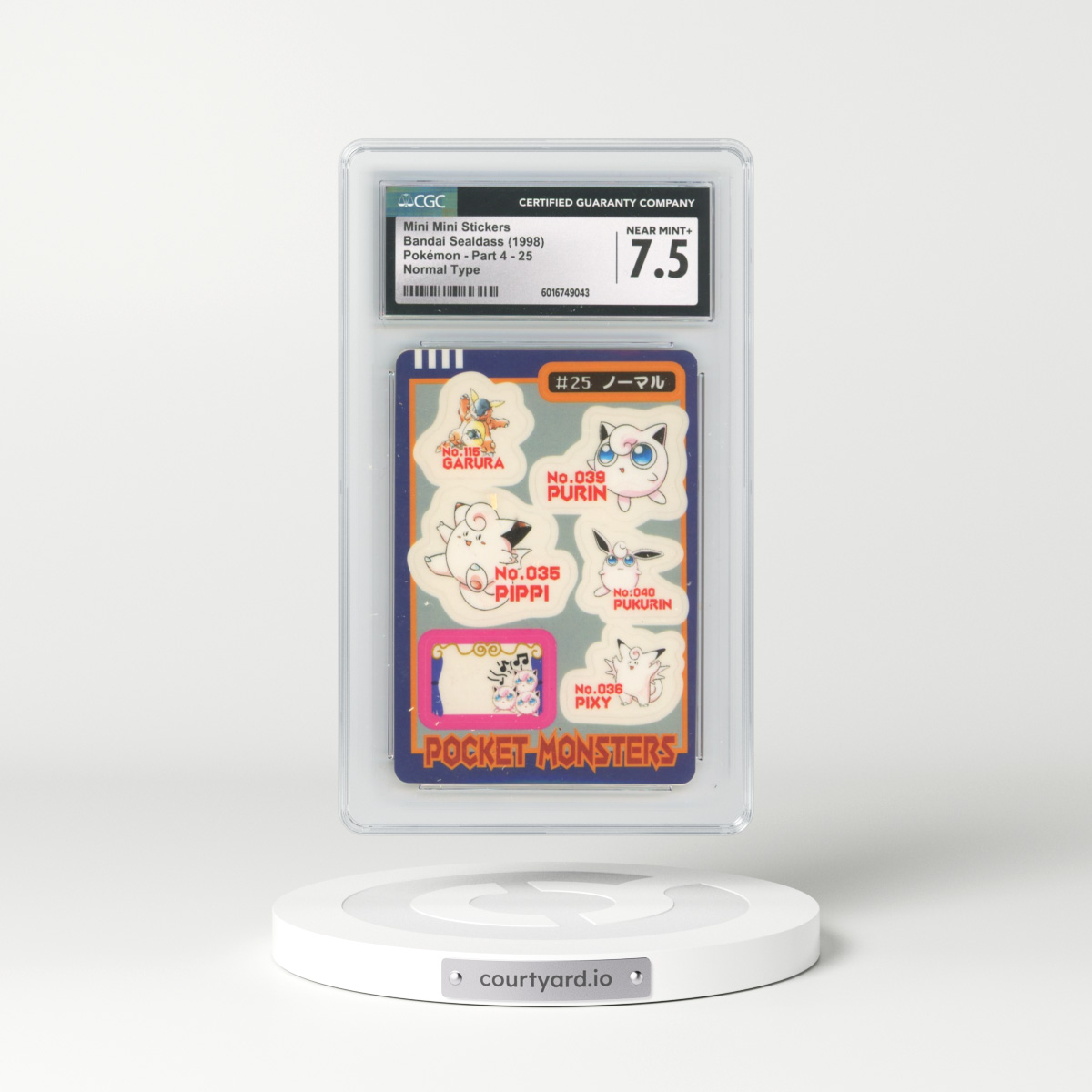 1998 Pokémon - Part 4 #25 Mini Mini Stickers - Normal Type (CGC 7.5 NM+)