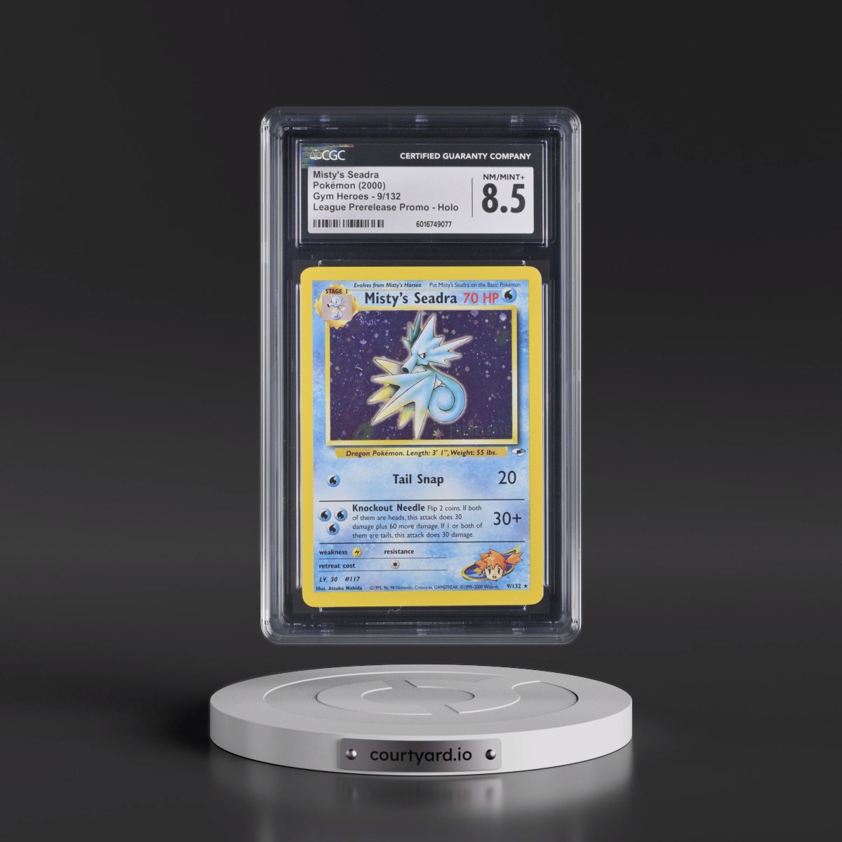 2000 Gym Heroes #9/132 Misty's Seadra - League Prerelease Promo (Holo) (CGC 8.5 NM-MT+)