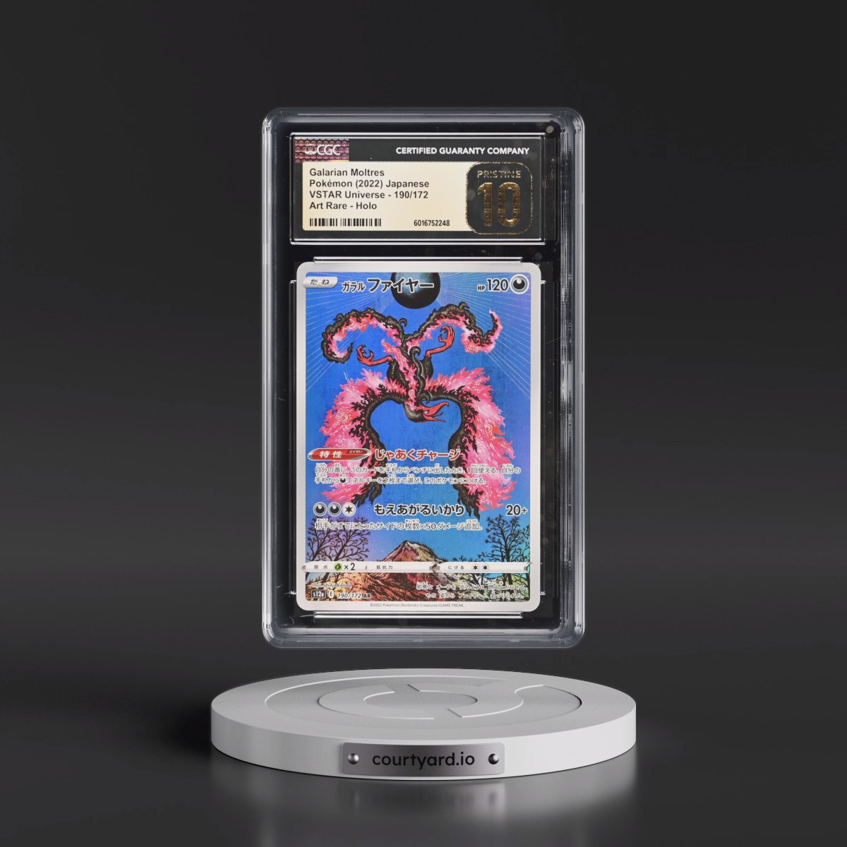 2022 VSTAR Universe #190/172 Galarian Moltres - Art Rare Holo (CGC 10 PRISTINE)