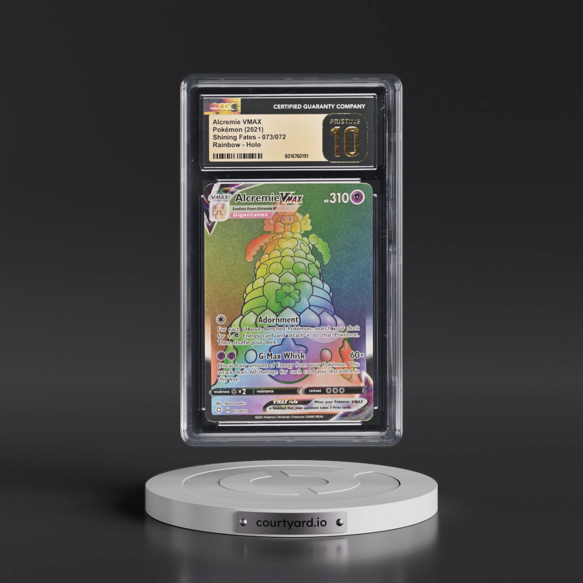 2021 Shining Fates #073/072 Alcremie VMAX - Rainbow Rare Holo (CGC 10 PRISTINE)