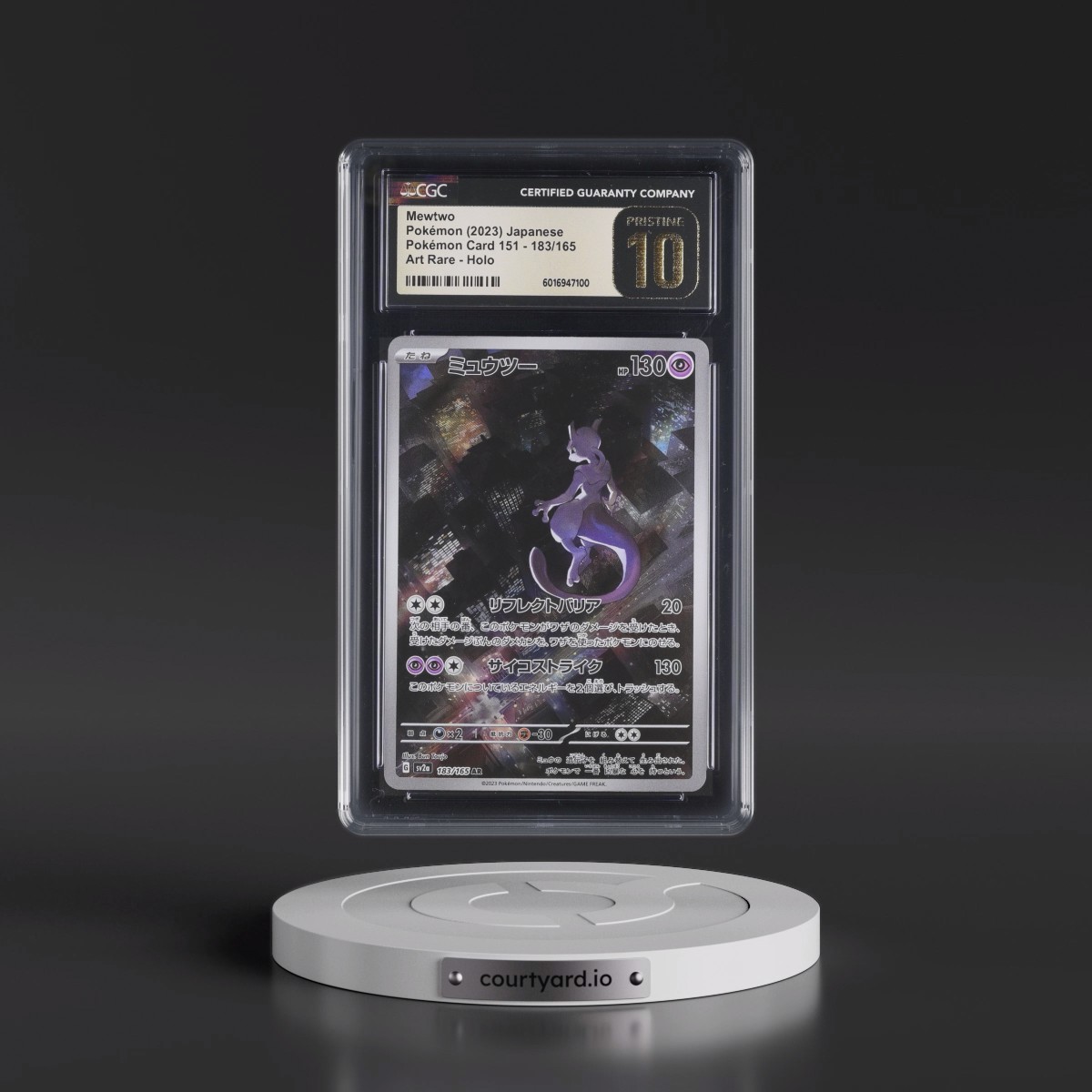 2023 Pokémon Card 151 #183/165 Mewtwo - Art Rare Holo (CGC 10 PRISTINE)