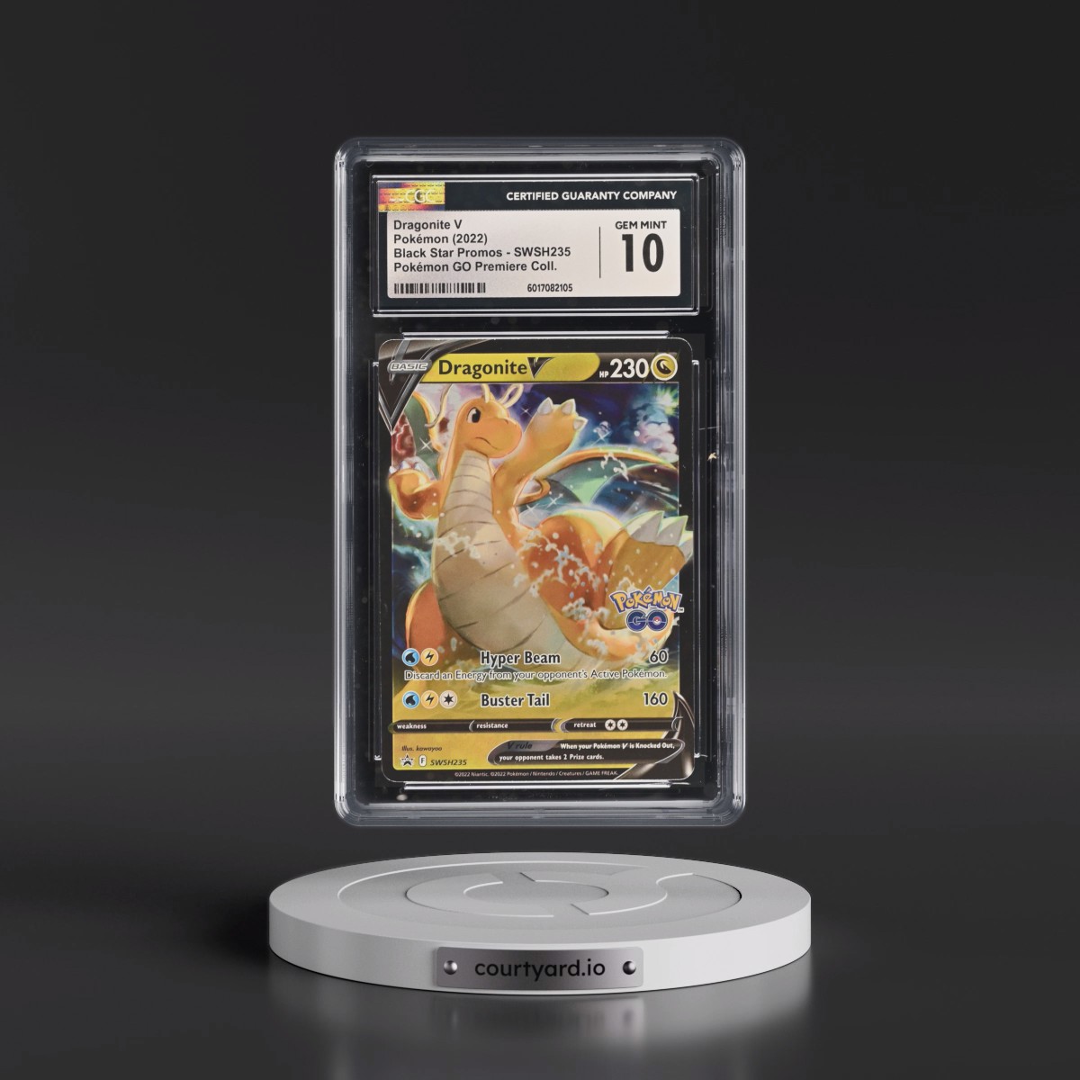 2022 Pokémon Swsh Black Star Promo #235 Dragonite V - Holo Pokemon Go Premier Deck Holder Collection (CGC 10 GEM MINT)