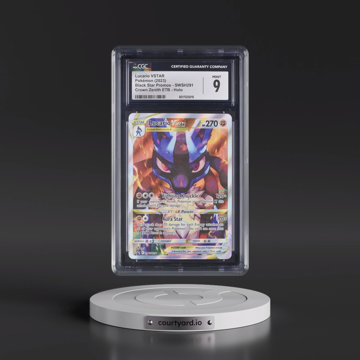 2017 Black Star Promos - Sword & Shield #SWSH291 Lucario VSTAR - Crown Zenith Elite Trainer Box (Holo) (CGC 9 MINT)