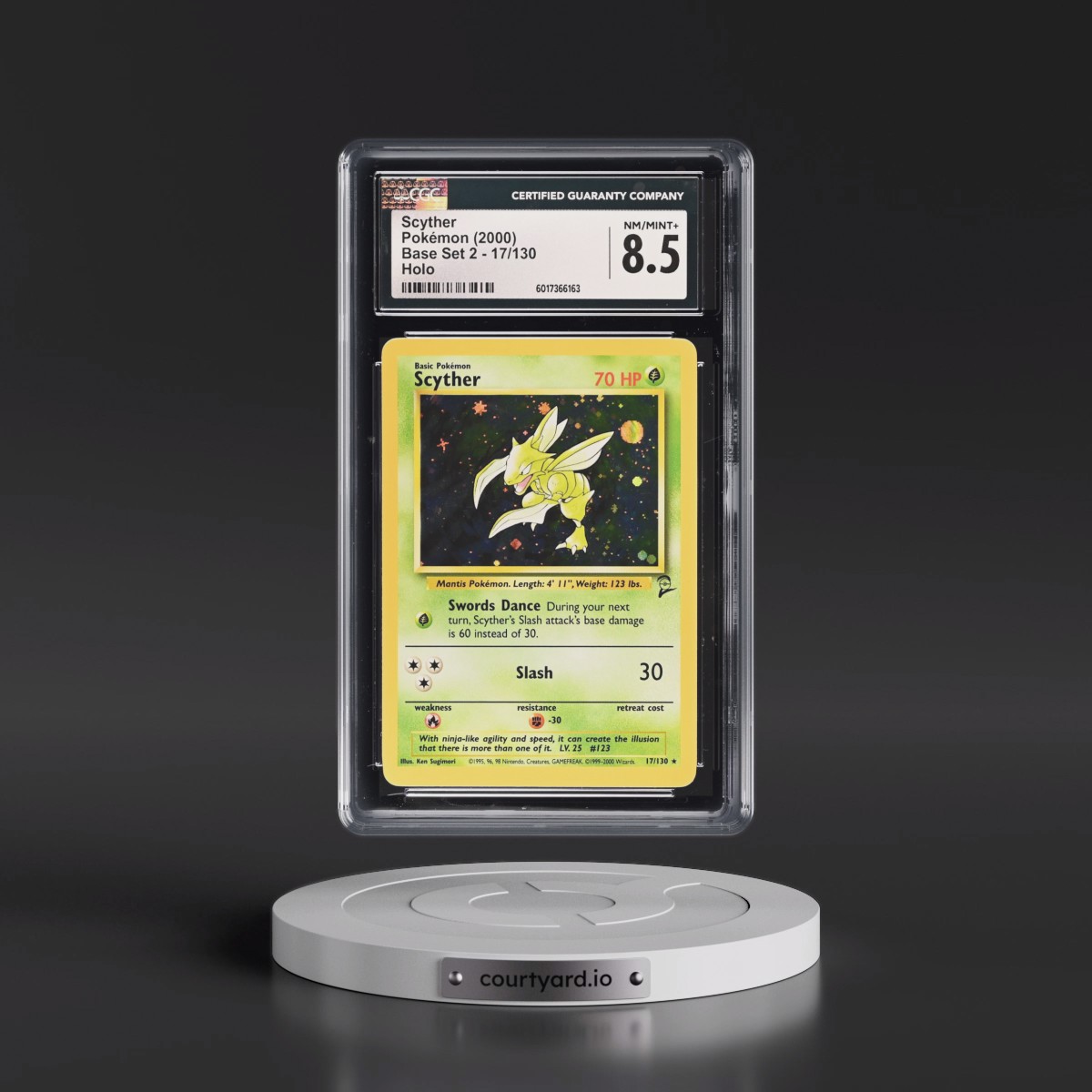 2000 Base Set 2 #17/130 Scyther - Holo (CGC 8.5 NM-MT+)