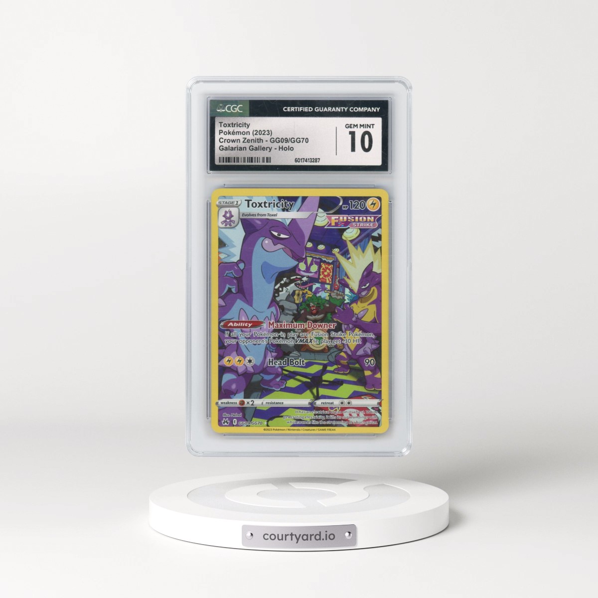 2023 Crown Zenith #GG09/GG70 Toxtricity - Galarian Gallery Holo (CGC 10 GEM MINT)