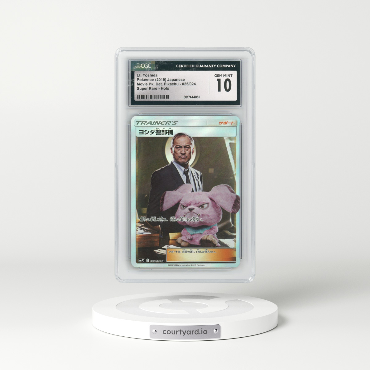 2019 Movie Pack Detective Pikachu #025/024 Lt. Yoshida - Super Rare Holo (CGC 10 GEM MINT)