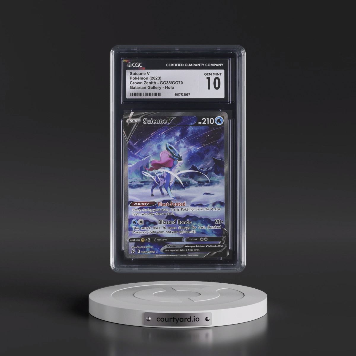 2023 Crown Zenith #GG38/GG70 Suicune V - Galarian Gallery Holo (CGC 10 GEM MINT)