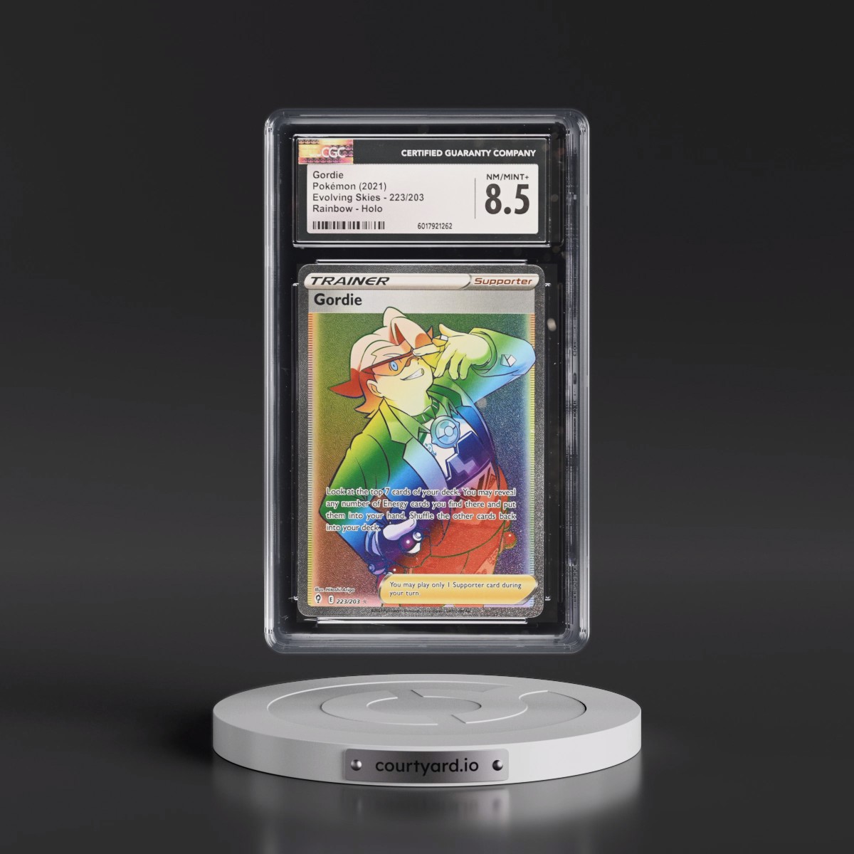 2021 Evolving Skies #223/203 Gordie - Rainbow Rare Holo (CGC 8.5 NM-MT+)